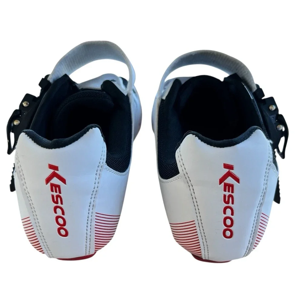 Kescoo Cycling Shoes Clip In White Red NWOB Men's 7-7.5 Women's 8-8.5 Road
